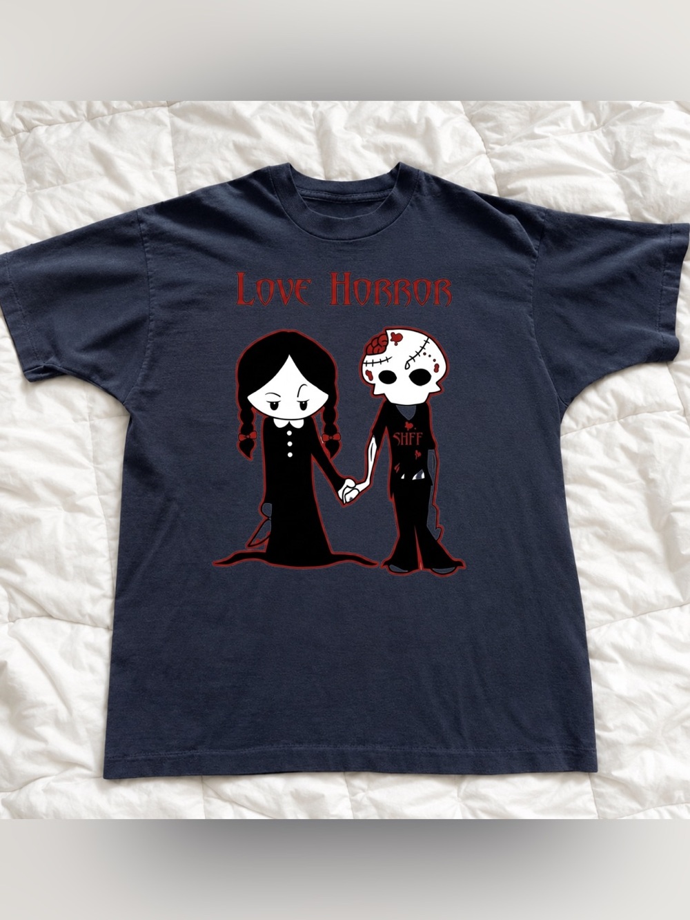 Black Men’s 'Love Horror' Graphic Tee - Vintage Retro Style
